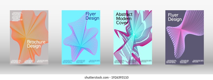 Modern abstract background. Modern design template. A set of modern abstract covers. Future futuristic template with abstract current forms for banner design, poster, booklet, report, journal. 