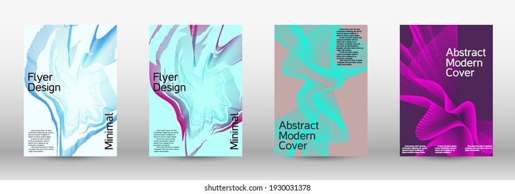 Fondo abstracto moderno. Plantilla de diseño moderna. Un conjunto de cubiertas abstractas modernas. Fondos creativos de líneas abstractas para crear una portada abstracta, pancarta, afiche, folleto de moda.