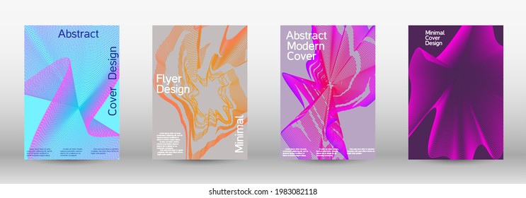 Modern abstract background. Modern design template. A set of modern abstract covers. Creative backgrounds from abstract lines to create a fashionable abstract cover, banner, poster, booklet.