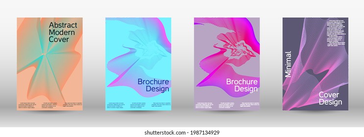 Modern abstract background. Modern design template. A set of modern abstract covers. Creative backgrounds from abstract lines to create a fashionable abstract cover, banner, poster, booklet.