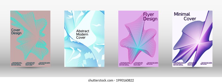 Modern abstract background. Modern design template. A set of modern abstract covers. Future futuristic template with abstract current forms for banner design, poster, booklet, report, journal. 
