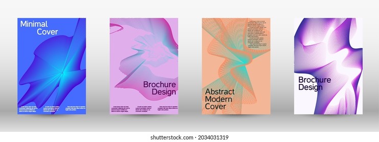 Modern abstract background. Modern design template. A set of modern abstract covers. Future futuristic template with abstract current forms for banner design, poster, booklet, report, journal. 