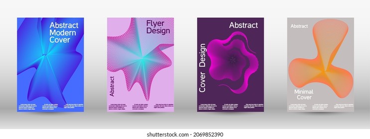 Modern abstract background. Modern design template. A set of modern abstract covers. Future futuristic template with abstract current forms for banner design, poster, booklet, report, journal. 