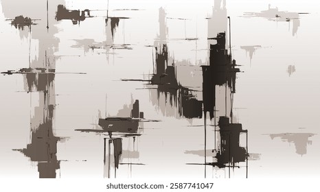 Modern abstract background designs in sepia color blending textured forms with bold paint strokes, offering a timeless perspective on modern painting

