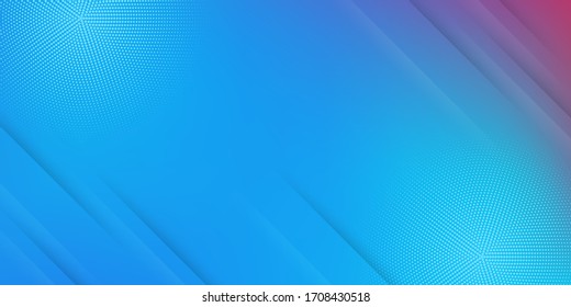 Modern abstract background with diagonal lines or stripes and halftone elements and blue color pastel gradient with a digital technology theme.
