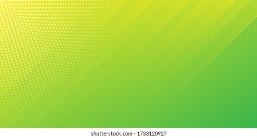 Modern Abstract Background With Diagonal Lines Or Stripes And Halftone Elements And Green Yellow Color Gradient With A Digital Technology Theme.