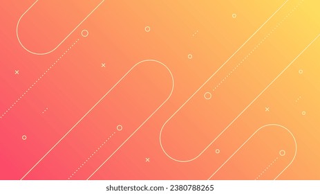 Fondo abstracto moderno con líneas diagonales memphis retro y color gradiente naranja claro
