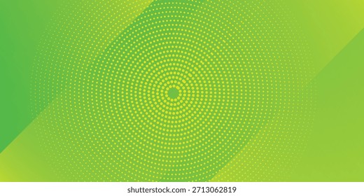 Modern abstract background with diagonal lines or stripes and halftone elements and green yellow color gradient with a digital technology theme. eps 10