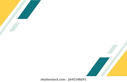 Modern abstract background with diagonal teal and yellow accents on a white backdrop. Ideal for business presentations, flyers, posters, or creative layouts requiring a clean and professional look.
