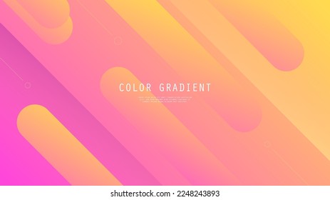 Modern Abstract Background Diagonal Tilt Retro Memphis Lines Fluid Liquid Motion and Orange Purple Pink Gradient Color