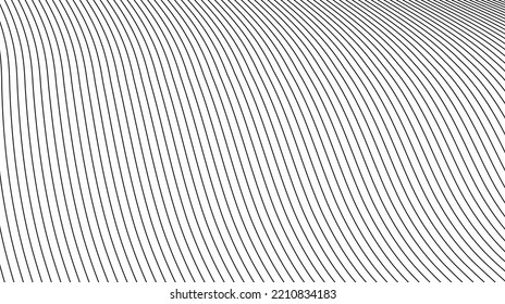 Modern Abstract Background. Digital frequency track equalizer. Stylized line art background. Abstract wave element for design. Wave with lines created using blend tool. Curved wavy line