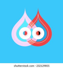 Modern abstract background with drops on a blue background 
