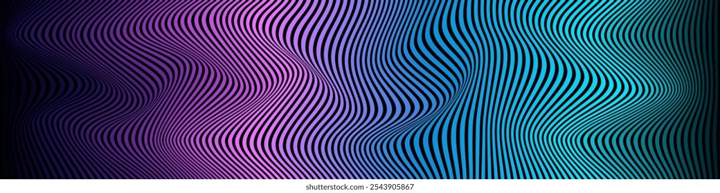 Modern abstract background. Dynamic wavy lines. Shiny moving lines design. Flowing wave lines pattern. Futuristic graphic. Suit for cover, header, wallpaper, backdrop, banner, website
