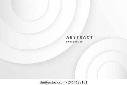 Diseño moderno de forma de círculo elegante con fondo abstracto. fondo de degradado blanco. Vector de ilustración 10 eps.