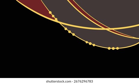 Fondo abstracto moderno con elegantes curvas doradas y acentos punteados en tonos oscuros, perfecto para el arte digital, presentaciones, carteles y proyectos creativos