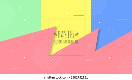 Modern abstract background with elements of papercut or paper art. This background uses pastel or vintage colors for posters, banners and website landing pages.