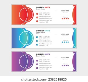 Modern abstract background email signature for any corporate business or office.Email signature Template Design