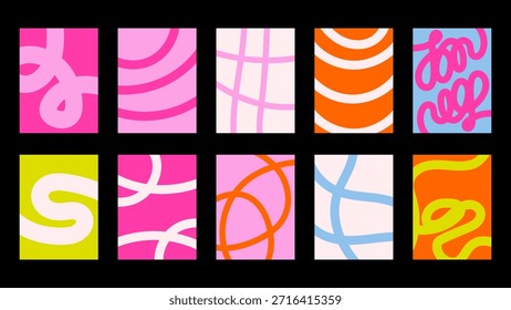 Modern abstract background with expressive curved lines. Colorful artistic texture for posters and visual content