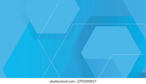 A modern abstract background featuring blue hexagons and lines for digital and technological themes.