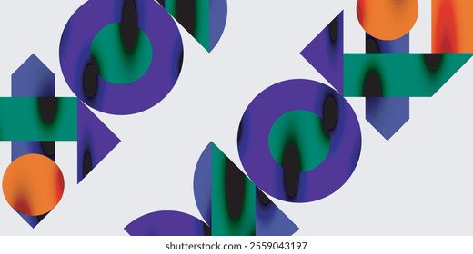 Modern abstract background featuring circles, lines, and triangles in a dynamic geometric composition. Perfect for stylish, tech, or creative-themed designs