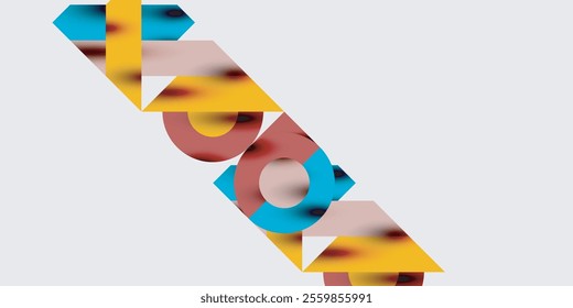 Modern abstract background featuring circles, lines, and triangles in a dynamic geometric composition. Perfect for stylish, tech, or creative-themed designs