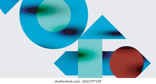 Modern abstract background featuring circles, lines, and triangles in a dynamic geometric composition. Perfect for stylish, tech, or creative-themed designs