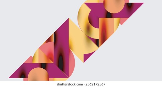 Modern abstract background featuring circles, lines, and triangles in a dynamic geometric composition. Perfect for stylish, tech, or creative-themed designs