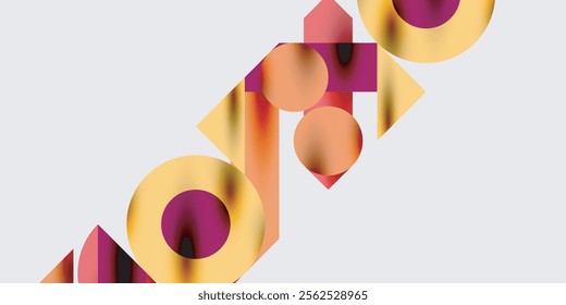 Modern abstract background featuring circles, lines, and triangles in a dynamic geometric composition. Perfect for stylish, tech, or creative-themed designs