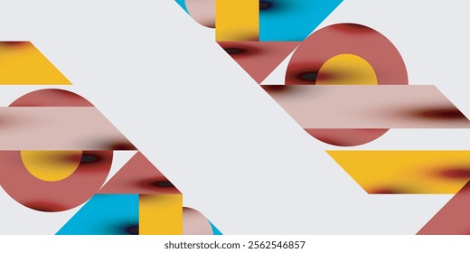 Modern abstract background featuring circles, lines, and triangles in a dynamic geometric composition. Perfect for stylish, tech, or creative-themed designs