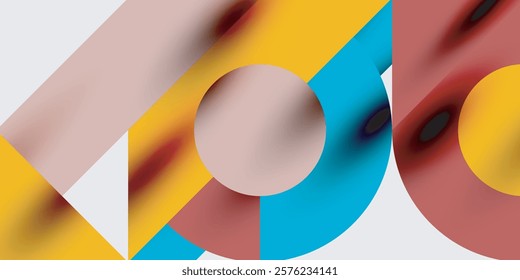 Modern abstract background featuring circles, lines, and triangles in a dynamic geometric composition. Perfect for stylish, tech, or creative-themed designs