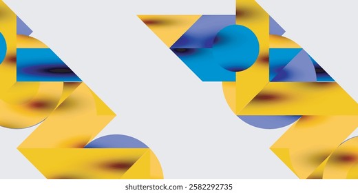 Modern abstract background featuring circles, lines, and triangles in a dynamic geometric composition. Perfect for stylish, tech, or creative-themed designs