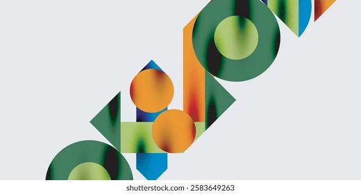 Modern abstract background featuring circles, lines, and triangles in a dynamic geometric composition. Perfect for stylish, tech, or creative-themed designs