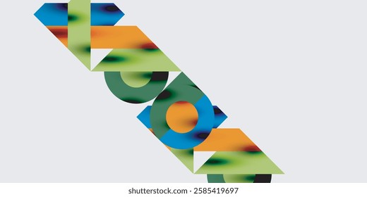 Modern abstract background featuring circles, lines, and triangles in a dynamic geometric composition. Perfect for stylish, tech, or creative-themed designs