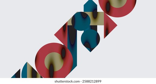 Modern abstract background featuring circles, lines, and triangles in a dynamic geometric composition. Perfect for stylish, tech, or creative-themed designs