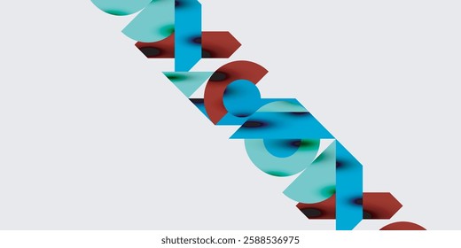Modern abstract background featuring circles, lines, and triangles in a dynamic geometric composition. Perfect for stylish, tech, or creative-themed designs