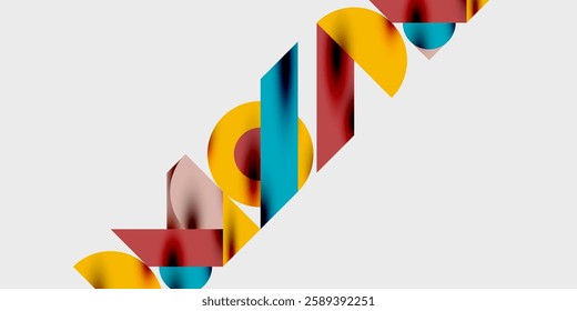 Modern abstract background featuring circles, lines, and triangles in a dynamic geometric composition. Perfect for stylish, tech, or creative-themed designs