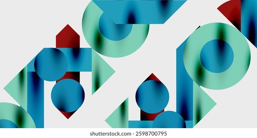 Modern abstract background featuring circles, lines, and triangles in a dynamic geometric composition. Perfect for stylish, tech, or creative-themed designs