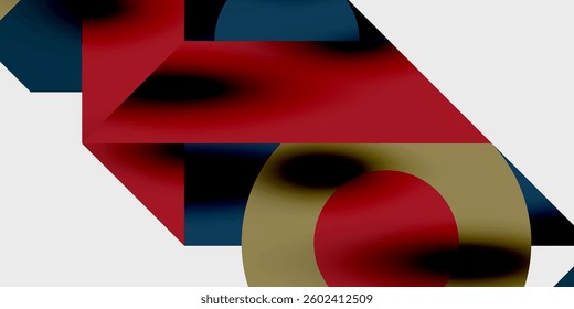 Modern abstract background featuring circles, lines, and triangles in a dynamic geometric composition. Perfect for stylish, tech, or creative-themed designs