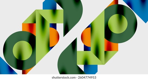 Modern abstract background featuring circles, lines, and triangles in a dynamic geometric composition. Perfect for stylish, tech, or creative-themed designs