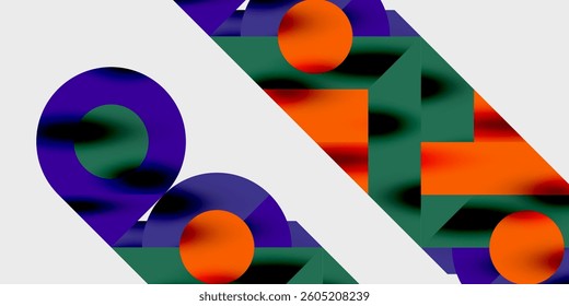 Modern abstract background featuring circles, lines, and triangles in a dynamic geometric composition. Perfect for stylish, tech, or creative-themed designs
