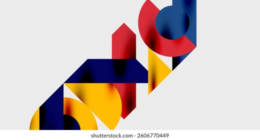Modern abstract background featuring circles, lines, and triangles in a dynamic geometric composition. Perfect for stylish, tech, or creative-themed designs