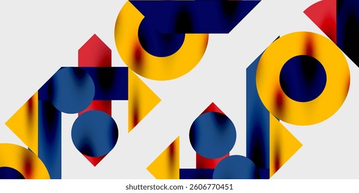 Modern abstract background featuring circles, lines, and triangles in a dynamic geometric composition. Perfect for stylish, tech, or creative-themed designs