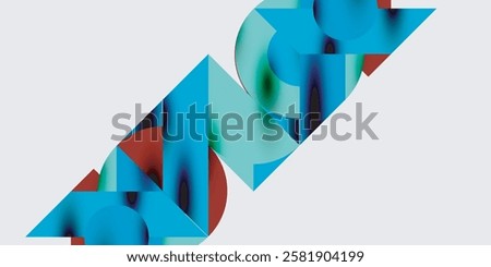 Modern abstract background featuring circles, lines, and triangles in a dynamic geometric composition. Perfect for stylish, tech, or creative-themed designs