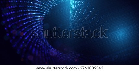 Modern abstract background featuring diagonal blue light streaks, glowing bokeh particles, and subtle geometric grid lines over a dark gradient background. Speed, innovation, and digital data movement. Vector