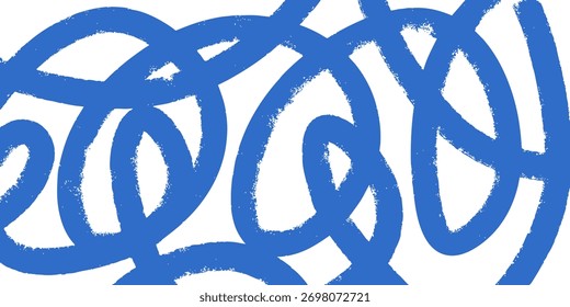Modern abstract background featuring dynamic blue brushstroke loops on a clean white surface. Perfect for contemporary design projects, artistic posters, and digital backgrounds.