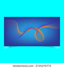 Modern abstract background featuring dynamic wave lines and orange curves over a blue gradient. Futuristic, elegant and creative design perfect for banners, posters, tech visuals, and branding.