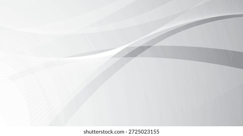 Modern abstract background featuring elegant grey and white flowing wavy lines and subtle gradients, ideal for corporate presentations, technology websites, and clean design projects