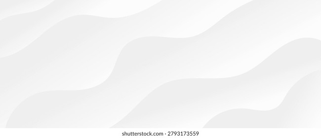 Modern abstract background featuring elegant, smooth, wavelike shapes in subtle white and light gray tones, ideal for contemporary design projects and presentations.