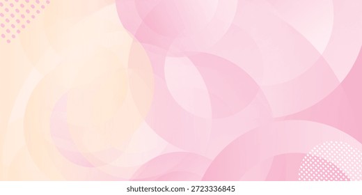Fundo abstrato moderno com rosa suave e gradientes pastel de pêssego quente com círculos translúcidos sobrepostos e linhas de fluxo orgânico, versátil para apresentações, web design, branding ou papel de parede decorativo