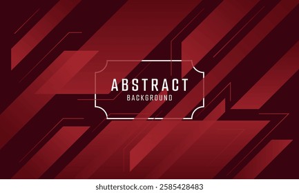 A modern abstract background featuring a geometric pattern of diagonal red lines and shapes on a darker red backdrop.